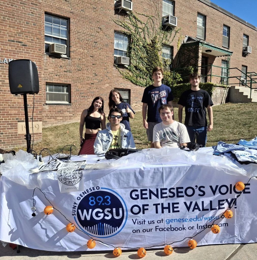 WGSU staff members greeting guests at the 2025 World College Radio Day event