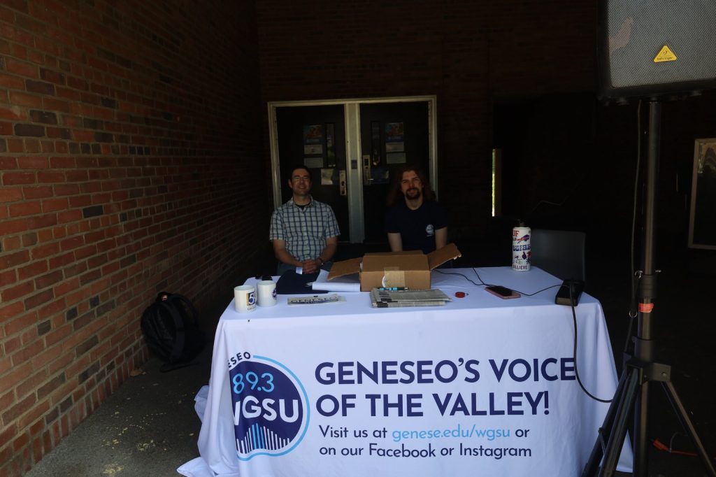 Bill Jones and Jackson Ritger at the 89.3FM WGSU table during the 2026 Reunion