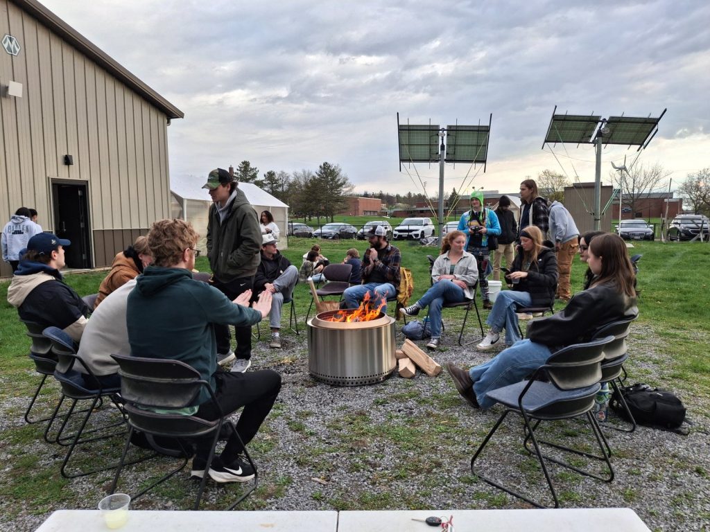 Students at the bonfire - 2026 Earth Day Celebration