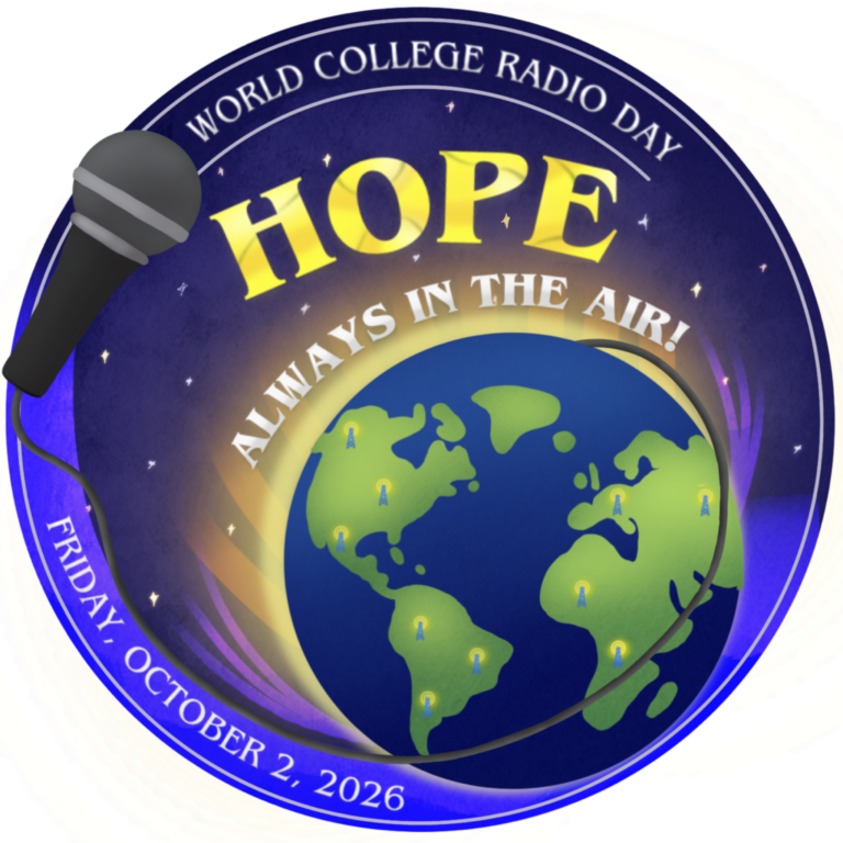 2026 World College Radio Logo - theme - Hope - Always in the Air!